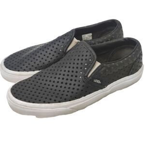 Vans Leather Perforated Star Slip Ons